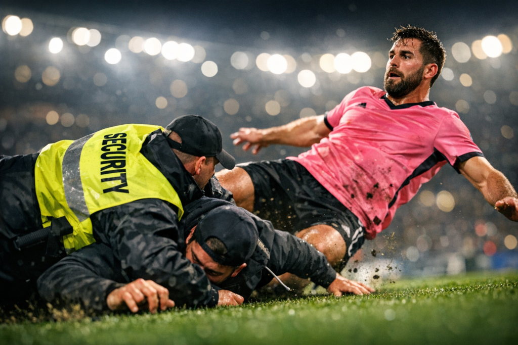 VIDEO | La locura por Lionel Messi casi lesionó al astro argentino por culpa de un hincha y un guardia