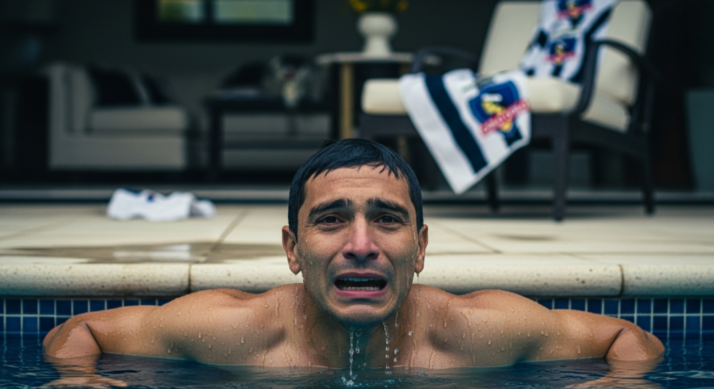 Desnudo en la piscina: Futbolista de Colo Colo a punto de ser desalojado por desórdenes en su hogar
