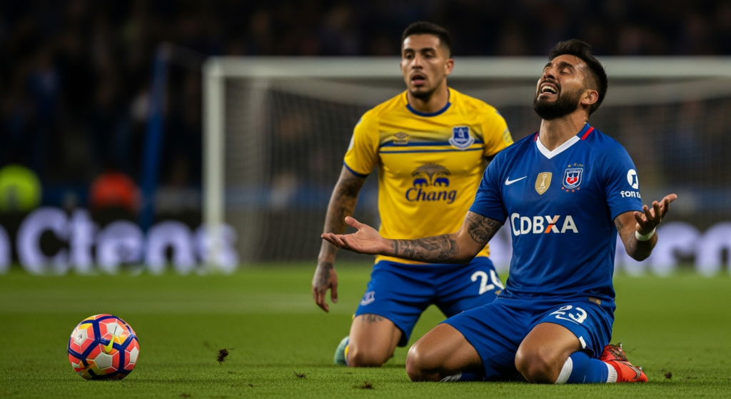 El Bulla se volvió a enredar: Universidad de Chile firmó un amargo empate en su visita a Everton