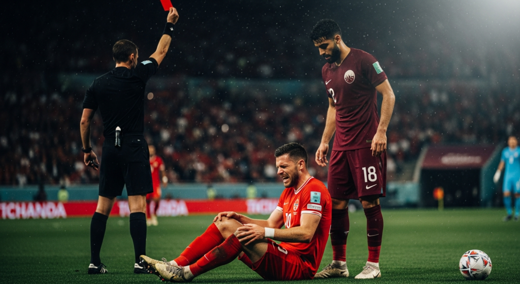 VIDEO | Con Cristian Garay como testigo: La escalofriante lesión de jugador de Canadá en goleada vs. Qatar en Mundial 2026