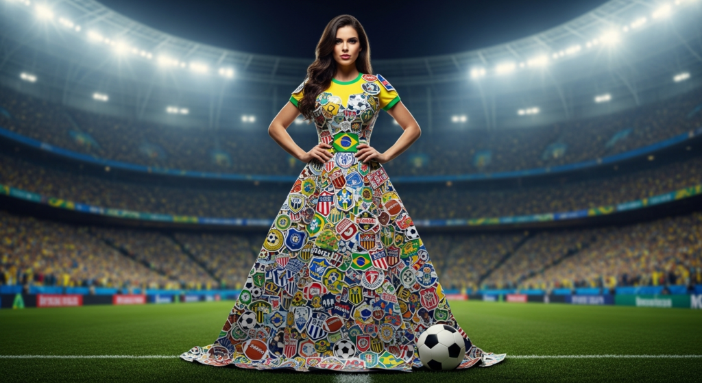 VIDEO | Un disfraz futbolero y sensual: Influencer brasileña sorprendió con vestido con temática del Mundial 2026
