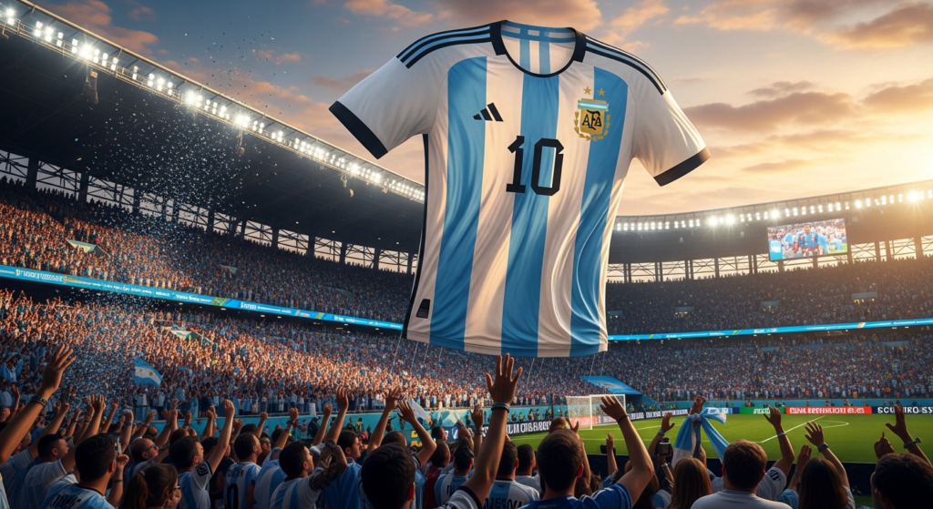 VIDEO | Camiseta gigante de Messi sobrevoló Rosario tras clasificación de Argentina a semis del Mundial 2026